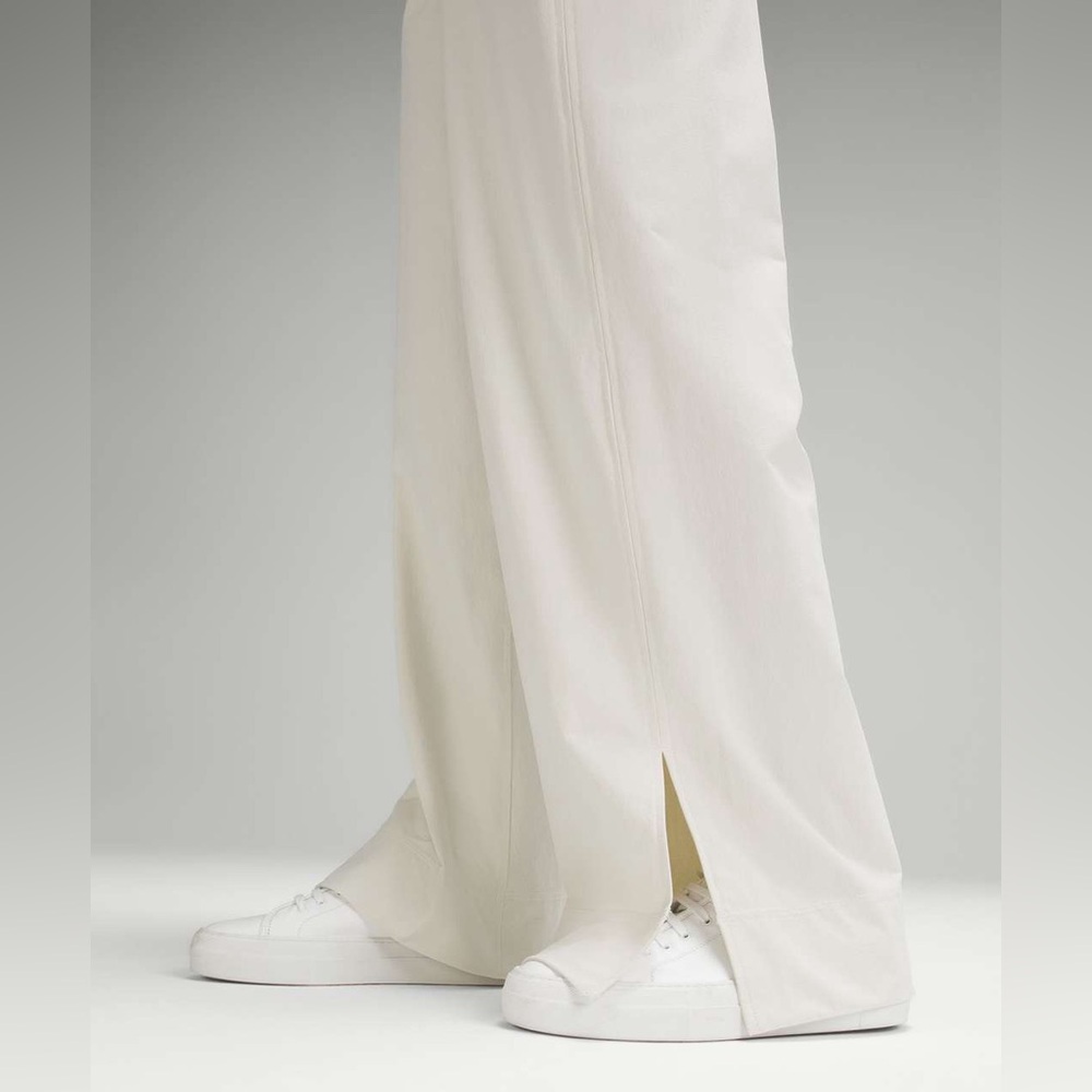 COPY 🍋 Lululemon Stretch Woven Wide-Leg High-Rise Pant, Bone, size L - Picture 4 of 14